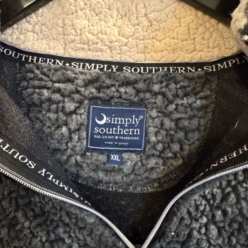 Simply Southern Charcoal Sherpa Quarter-Zip - Picture 2 of 4